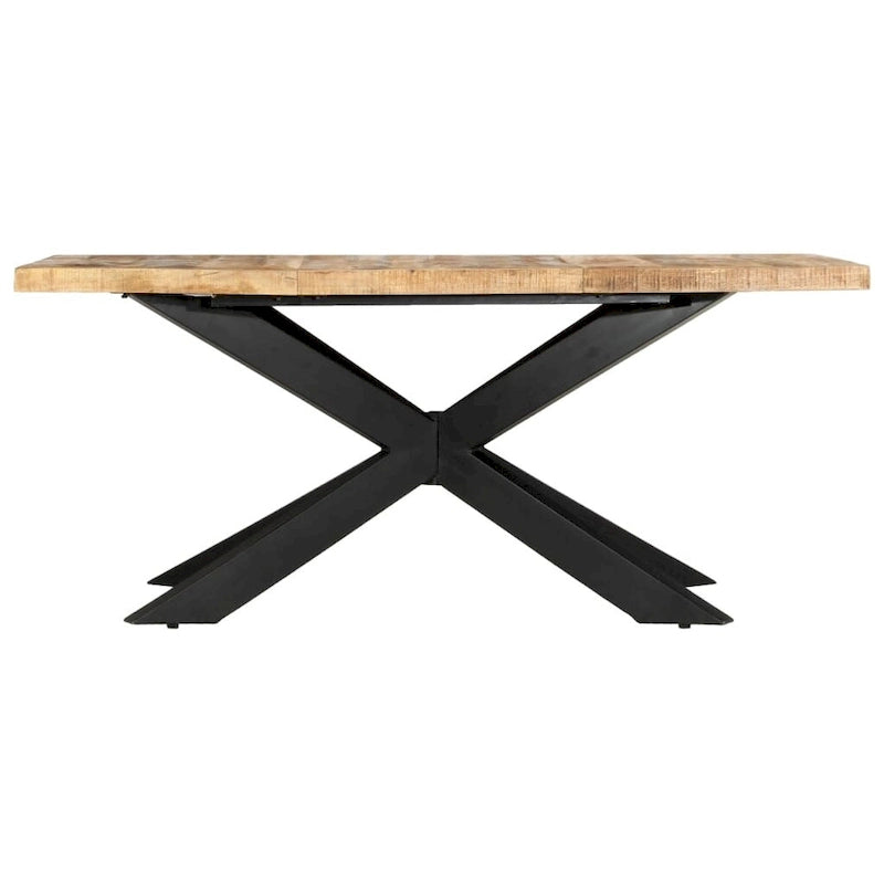 Table à manger en bois massif avec cadre en acier