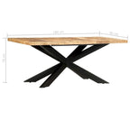 Table à manger en bois massif avec cadre en acier