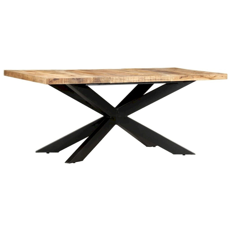 Table à manger en bois massif avec cadre en acier