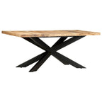 Table à manger en bois massif avec cadre en acier