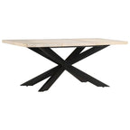 Table à manger en bois massif avec cadre en acier