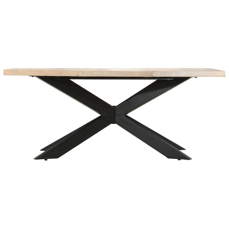 Table à manger en bois massif avec cadre en acier