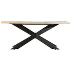 Table à manger en bois massif avec cadre en acier