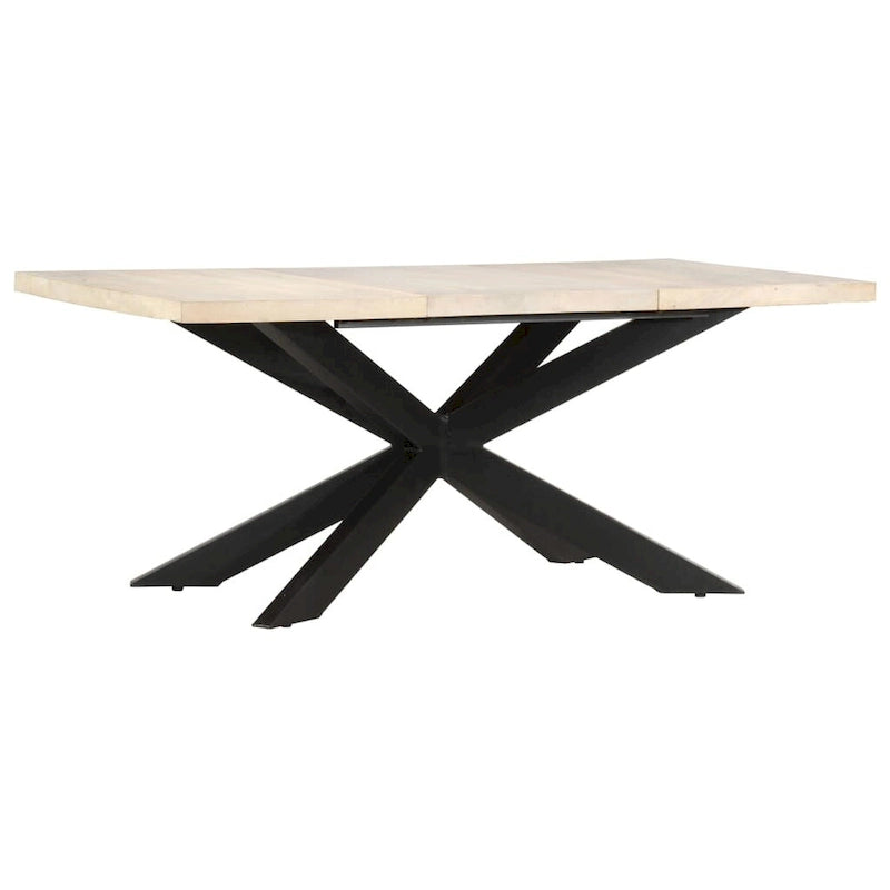Table à manger en bois massif avec cadre en acier