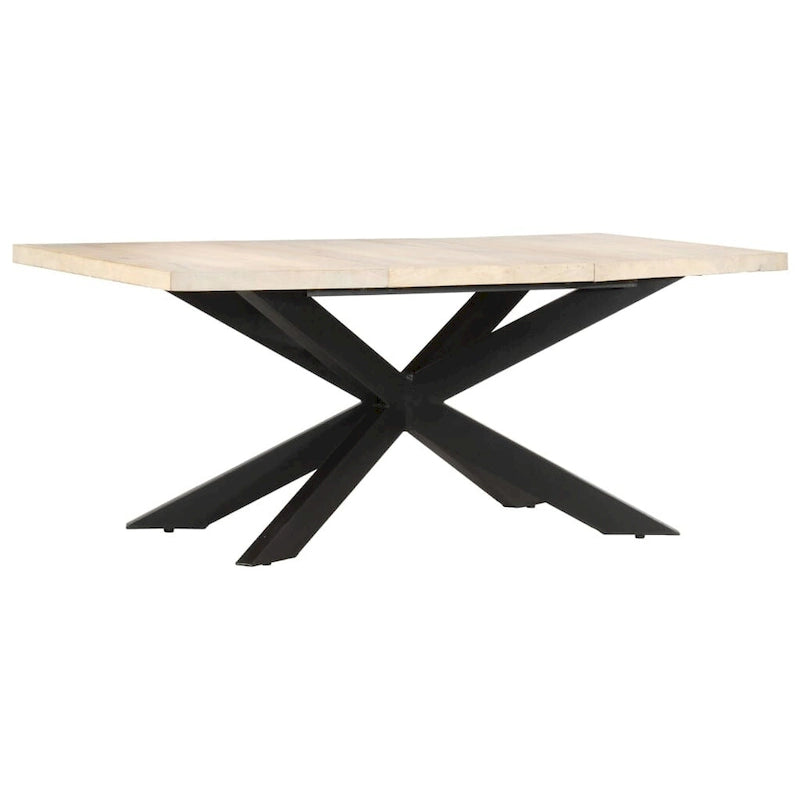 Table à manger en bois massif avec cadre en acier