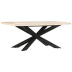 Table à manger en bois massif avec cadre en acier
