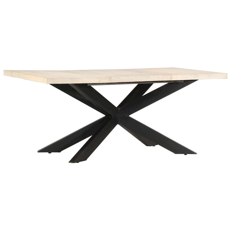 Table à manger en bois massif avec cadre en acier