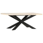 Table à manger en bois massif avec cadre en acier