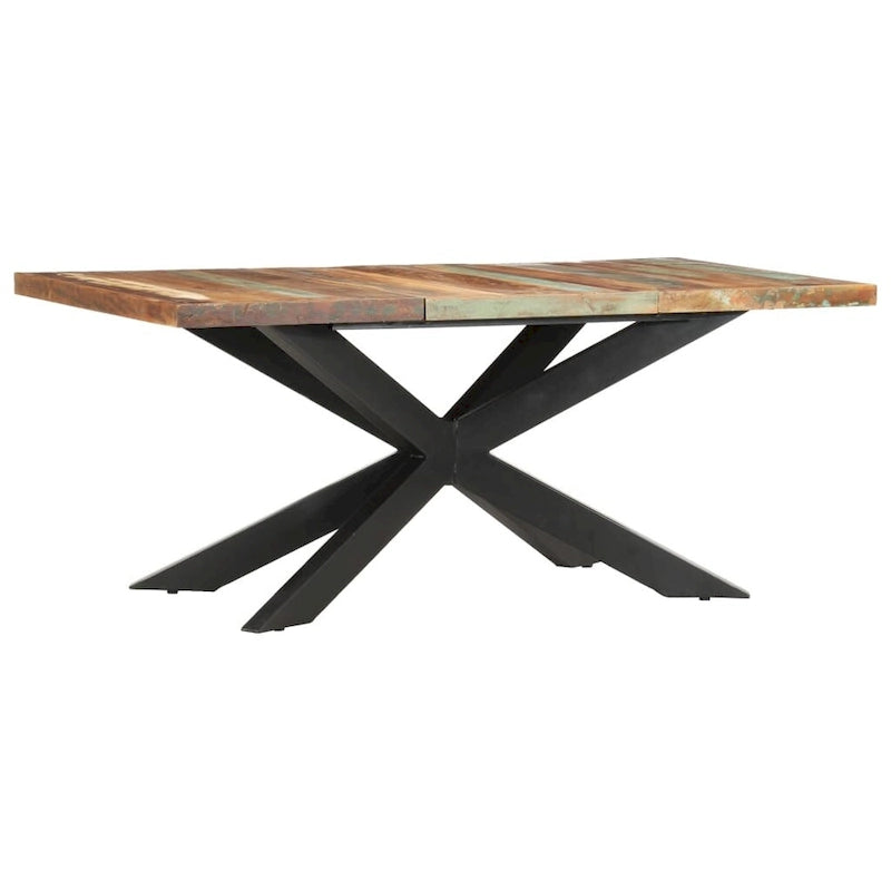 Table à manger en bois massif avec cadre en acier