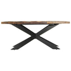 Table à manger en bois massif avec cadre en acier