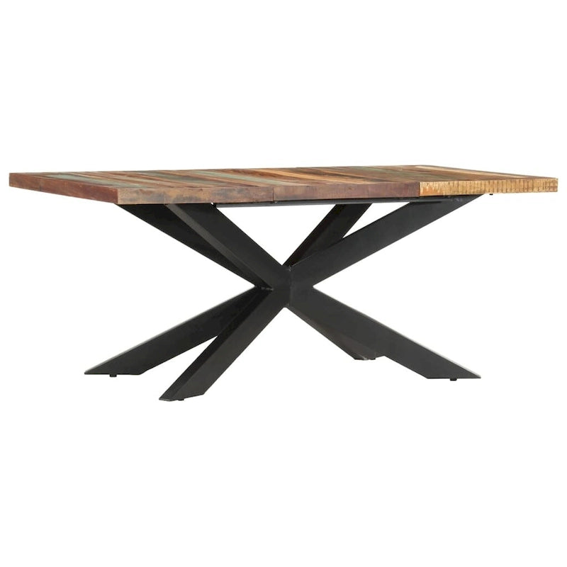 Table à manger en bois massif avec cadre en acier