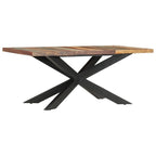 Table à manger en bois massif avec cadre en acier
