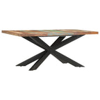 Table à manger en bois massif avec cadre en acier