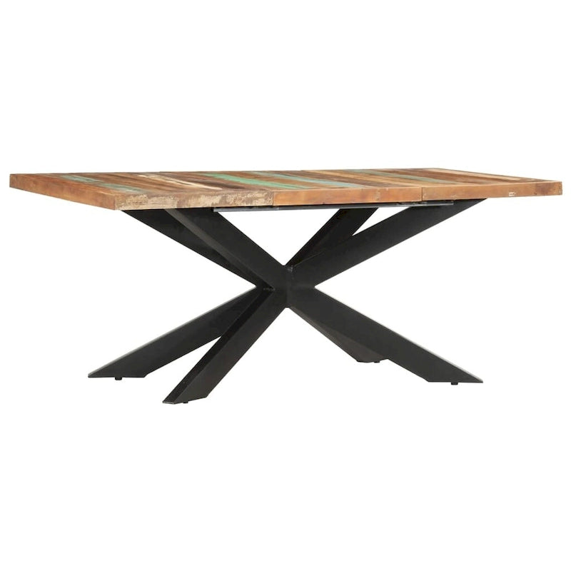 Table à manger en bois massif avec cadre en acier