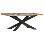 Table à manger en bois massif avec cadre en acier