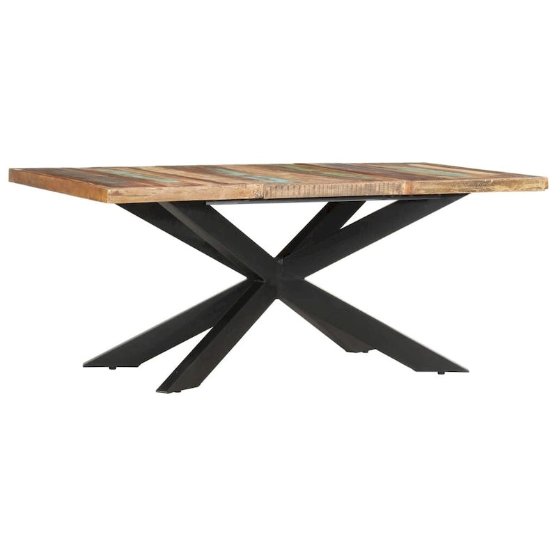 Table à manger en bois massif avec cadre en acier