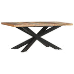 Table à manger en bois massif avec cadre en acier