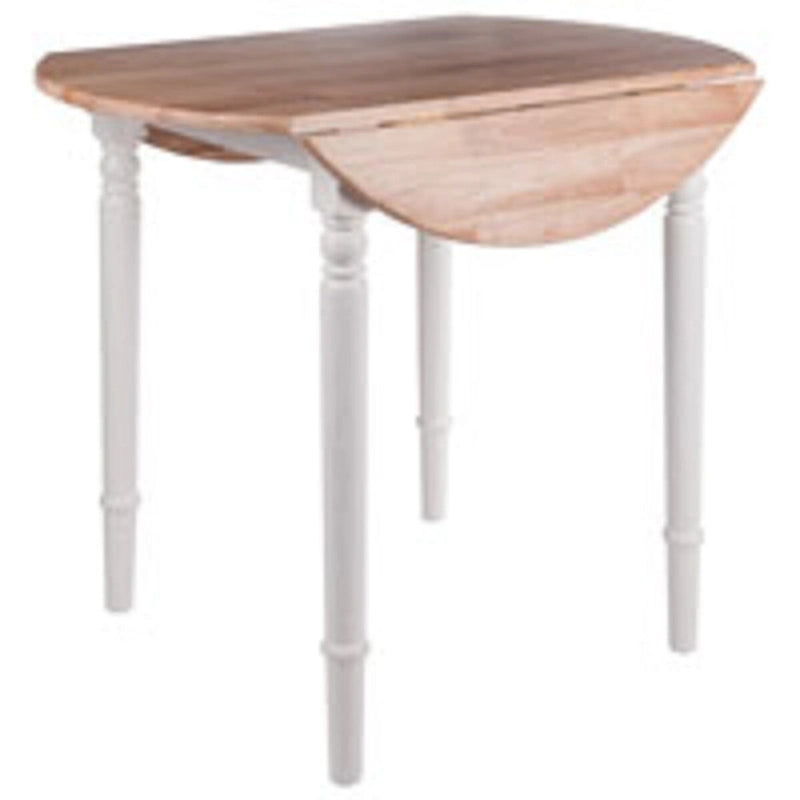 Table de salle à manger ronde à abattants avec pieds tournés