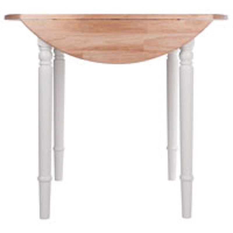 Table de salle à manger ronde à abattants avec pieds tournés