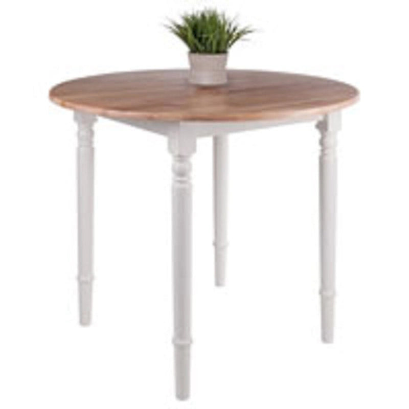 Table de salle à manger ronde à abattants avec pieds tournés