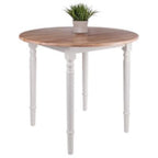 Table de salle à manger ronde à abattants avec pieds tournés