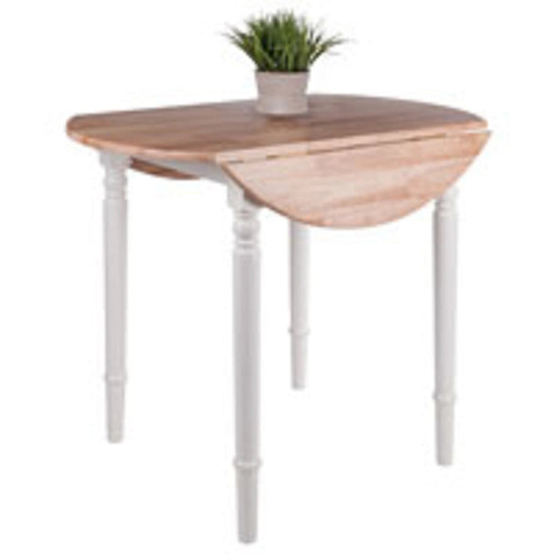 Table de salle à manger ronde à abattants avec pieds tournés