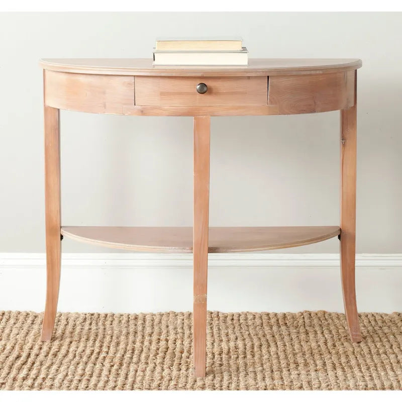 Console en orme avec tiroir et étagère inférieure – 34L x 14P x 30H