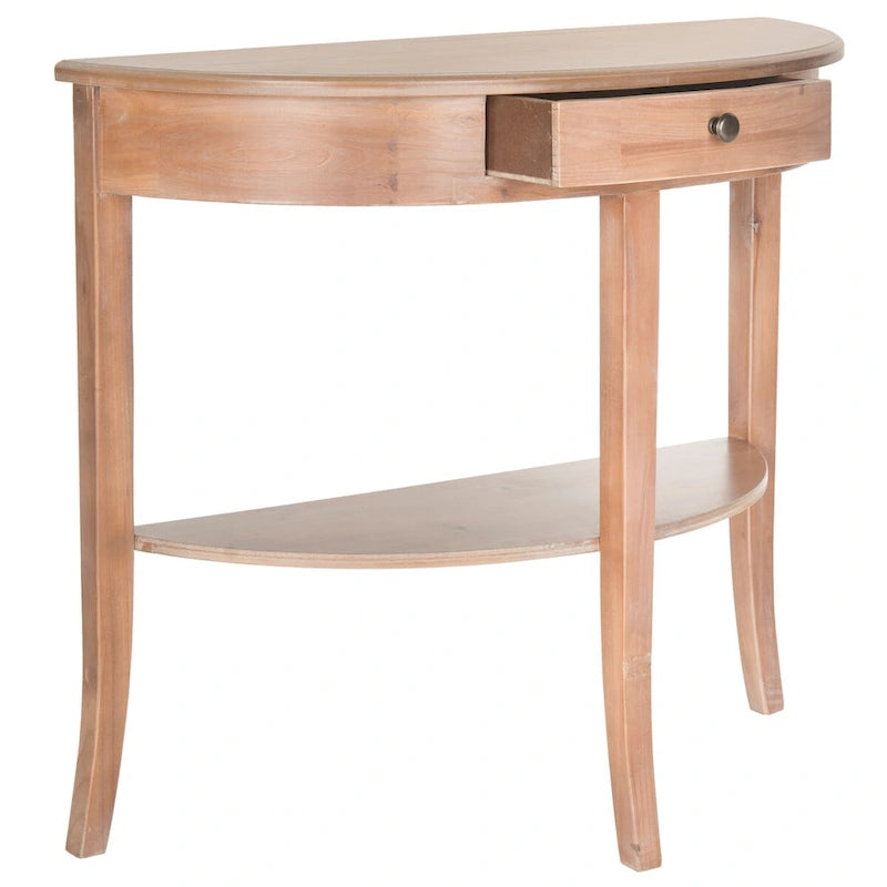 Console en orme avec tiroir et étagère inférieure – 34L x 14P x 30H
