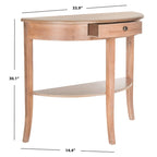Console en orme avec tiroir et étagère inférieure – 34L x 14P x 30H