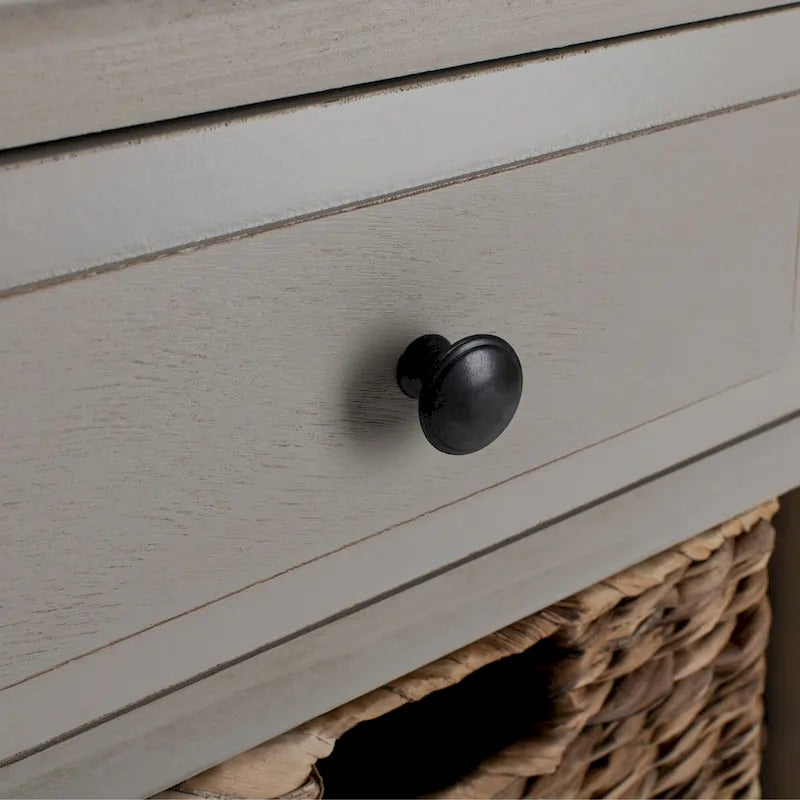 Table d'appoint à 4 tiroirs en paniers tressés, 15 po L x 11,8 po P x 35,8 po H
