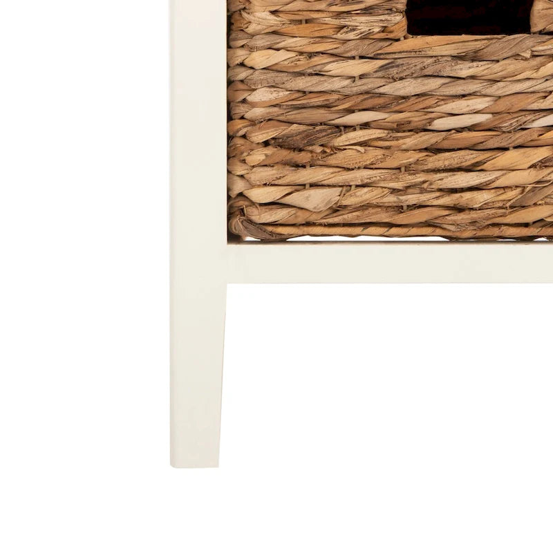 Table d'appoint à 4 tiroirs en paniers tressés, 15 po L x 11,8 po P x 35,8 po H