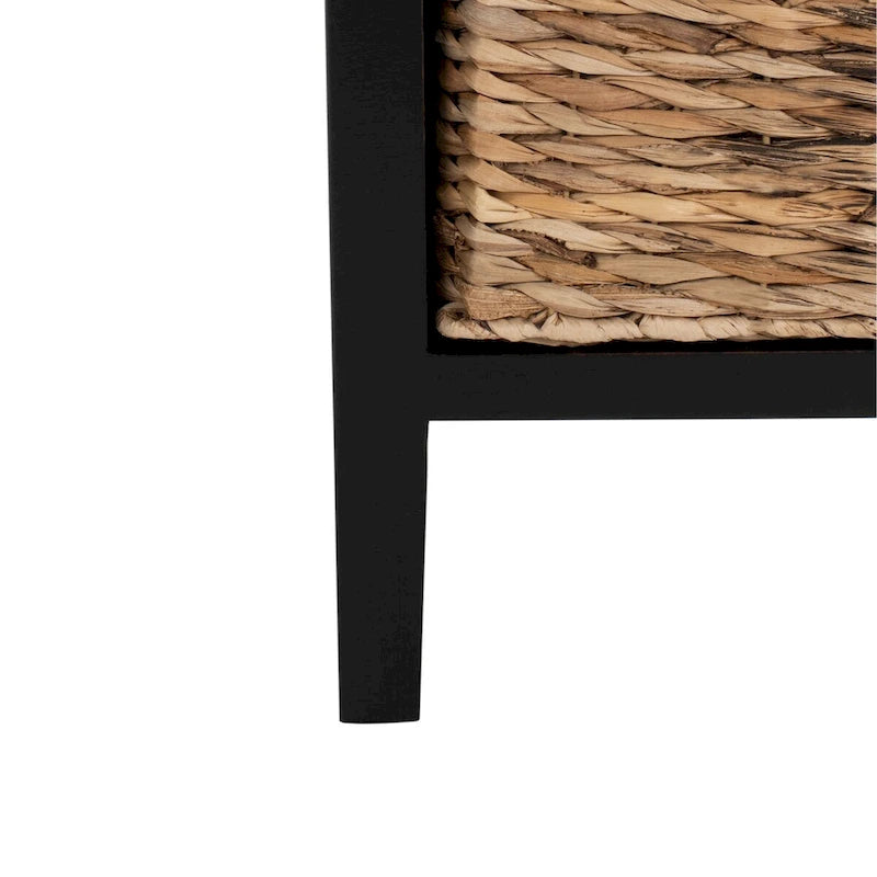 Table d'appoint à 4 tiroirs en paniers tressés, 15 po L x 11,8 po P x 35,8 po H