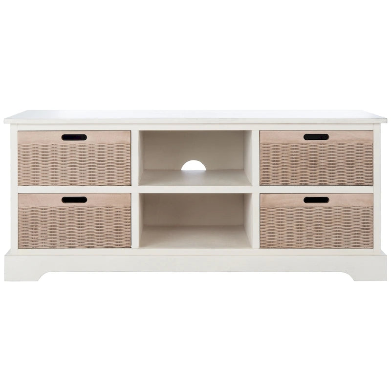 Meuble TV de 47 pouces avec rangements, tiroirs et étagères ouvertes