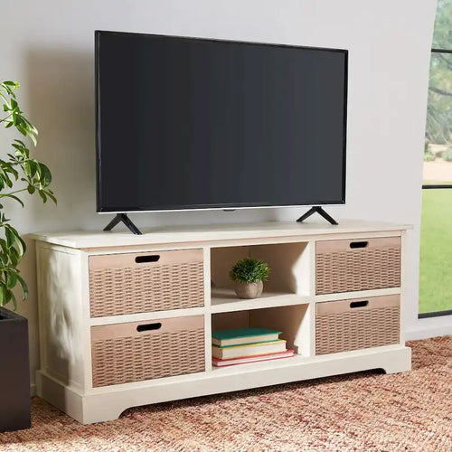 SAFAVIEH Britni 47-inch Storage Media TV Stand - 47.3 W x 15.8 L x 20 H - 47Wx16Dx20H