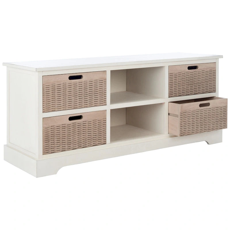 Meuble TV de 47 pouces avec rangements, tiroirs et étagères ouvertes