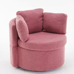 Fauteuil pivotant en tissu avec rangement et coussin de dossier