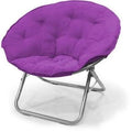 Fauteuil soucoupe en microsuède avec cadre métallique