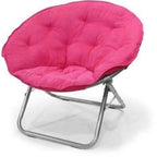 Fauteuil soucoupe en microsuède avec cadre métallique