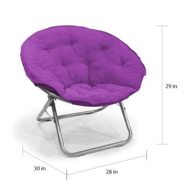 Fauteuil soucoupe en microsuède avec cadre métallique