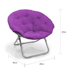 Fauteuil soucoupe en microsuède avec cadre métallique