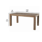 Table de salle à manger rectangulaire en bois avec pieds carrés