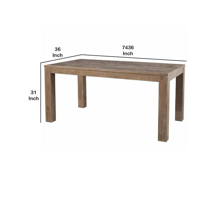 Table de salle à manger rectangulaire en bois avec pieds carrés