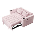 Canapé-lit convertible en velours avec porte-gobelet et port USB