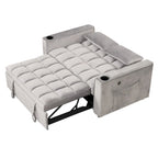 Canapé-lit convertible en velours avec porte-gobelet et port USB