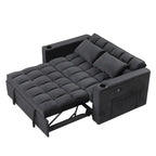 Canapé-lit convertible en velours avec porte-gobelet et port USB