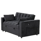 Canapé-lit convertible en velours avec porte-gobelet et port USB