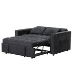 Canapé-lit convertible en velours avec porte-gobelet et port USB