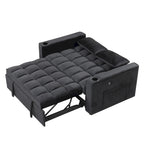 Canapé-lit convertible en velours avec porte-gobelet et port USB