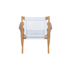 Fauteuil d'appoint de 74 cm avec dossier et assise tressés en corde hexagonale, marron et gris