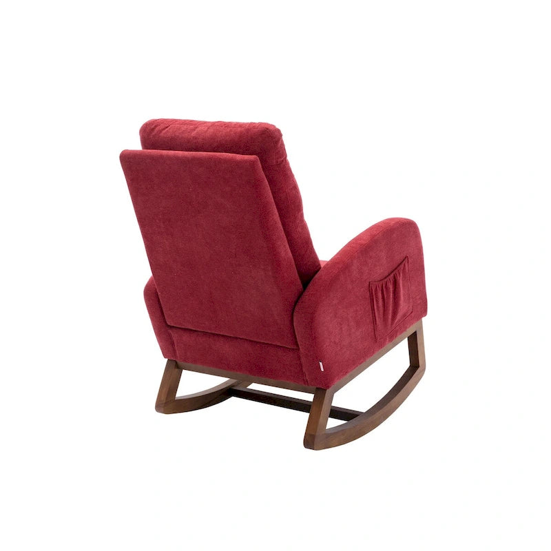 Fauteuil à bascule rembourré à dossier haut